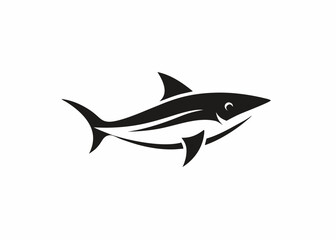 Fototapeta premium Silent Hunter: A sleek and powerful shark in silhouette, a testament to the ocean's mysteries and majesty, captures the essence of marine life and the wonders that dwell within the deep.