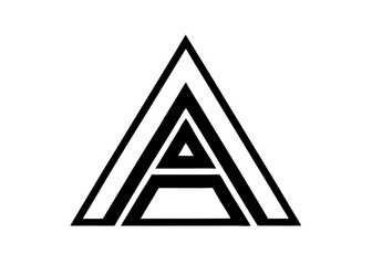Geometric Abstraction: A minimalist design showcasing bold lines forming the letter "A" in a modern, striking composition. 