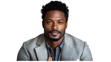 A confident individual in a stylish suit exuding professionalism and charisma for business or