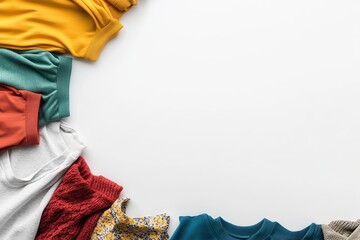 Colorful clothing collection arranged in a frame