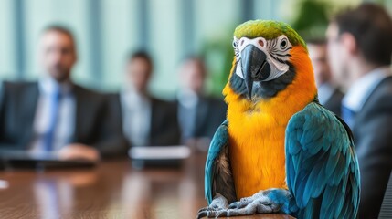 Parrot in Business Meeting