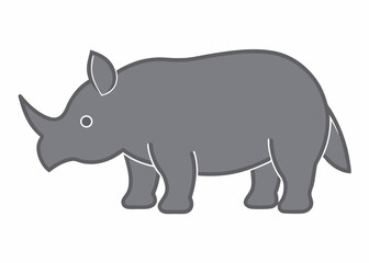 Rhino Icon: Simple illustration of a majestic rhinoceros.