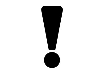 Attention Alert: A bold black exclamation point isolated against a simple background, symbolizing urgency, emphasis, or a call to action, perfect for conveying important information.