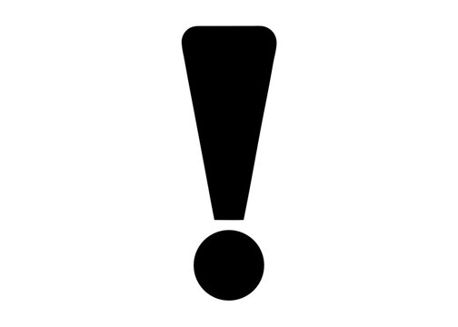 Attention Alert: A bold black exclamation point isolated against a simple background, symbolizing urgency, emphasis, or a call to action, perfect for conveying important information.