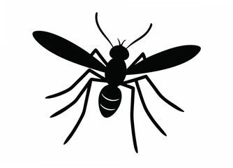 Obraz premium Insect Silhouette: A minimalist silhouette of an insect, perfectly capturing its intricate design and form, suitable for various design contexts.