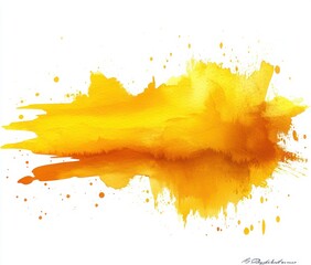 Vibrant Yellow Watercolor Splash Background for Decoration and Design Objects