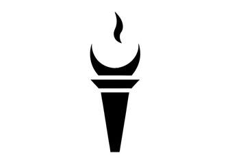 Torch of Enlightenment: A minimalist, graphic depiction of a torch, a potent symbol of enlightenment, guidance, and the enduring human quest for knowledge and truth.