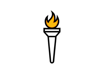 Torch of Triumph: An illustration of a vibrant, flaming torch against a minimalist background, symbolizing enlightenment and guidance.
