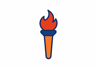 Ignited Torch: A vibrant illustration of a torch, its flame brightly depicted, symbolizing guidance, enlightenment, and the enduring spirit of illumination.