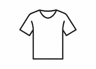 Minimalist Tee: A minimalist illustration of a classic crew neck tee, perfect for apparel design and representing comfortable wear.
