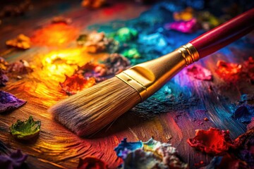 Obraz premium Night Photography: Paintbrush & Color Palette Guide - Artistic Still Life