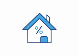 This vector illustration displays a real estate icon, a simple home icon with a house, representing property and the concept of a homepage button for a real estate website design
