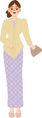 Empowered Woman in Kebaya Vector - Celebrating Indonesian Heritage and Modernity