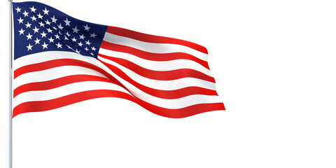 Obraz premium U.S. flag on a pole flamed with wind