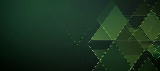  Minimal green background with diagonal geometric shapes in a dark green gradient
