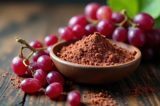 Rich OPC grape seed powder with wine leaf detail , antioxidant, leaf