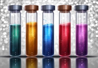 Colorful Test Tubes and Laboratory Equipment for Scientific Experiments