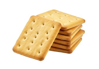 Stack of crackers isolated on white background food snack isolated on white background