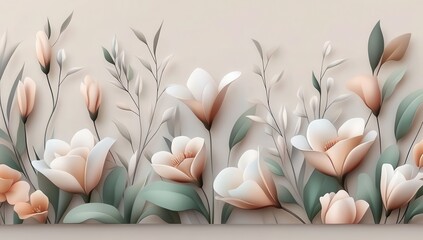 Delicate floral wallpaper design