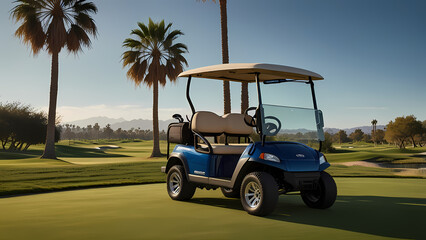 Tropical Golf Course View with Rolling Hills Canvas

