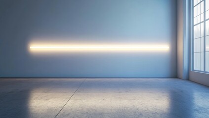 Minimalist, modern empty room with accent lighting.  