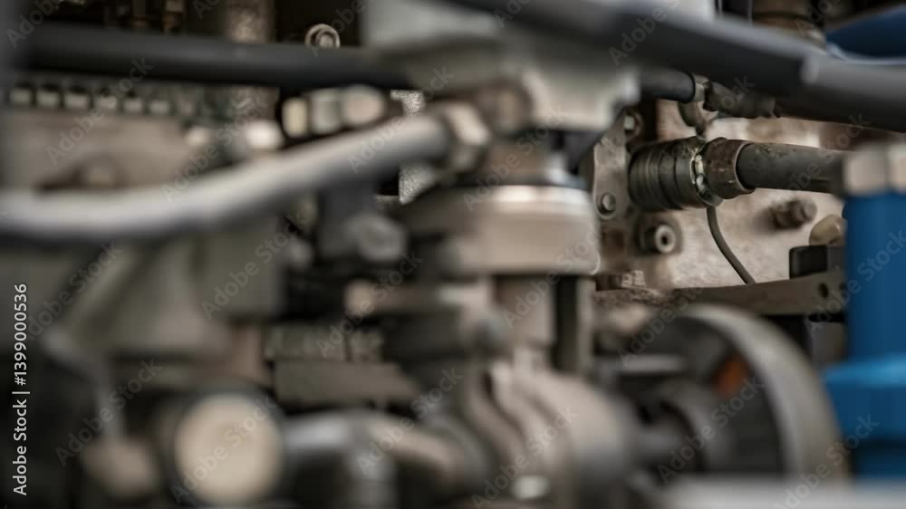 Poster closeup of a technicians face focused and serious wearing safety goggles as they inspect a chillers 