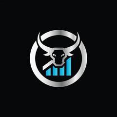 Business finance logo design template. Vector illustration. Abstract icon of graph, bar chart and scale. Law Firm Logo. Lawyer, Attorney, Legal, Lawyer Company Sign.