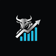 Business finance logo design template. Vector illustration. Abstract icon of graph, bar chart and scale. Law Firm Logo. Lawyer, Attorney, Legal, Lawyer Company Sign.