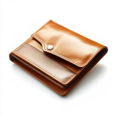 Elegant brown leather wallet with a flap closure and a simple, timeless design against a clean white background. Classy and functional.