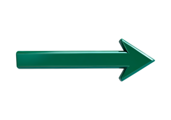 Green arrow isolated on transparent background