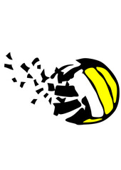 Fototapeta premium explosion ballon volleyball destructurer destruction logo club