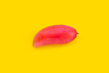 Tropical fruit, Mango  on yellow background.