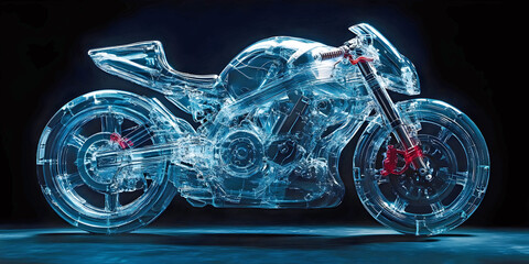 Transparent Motorcycle, ai generated.