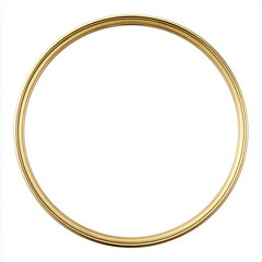 Simple round gold metal picture frame isolated on a white background for elegant display purposes