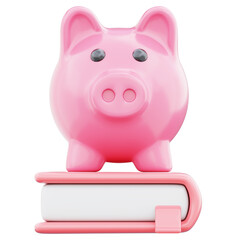 Modern piggy bank financial and wealth growth business knowledge concept icon illustration. Concept of investment planning business success 3d render illustration image