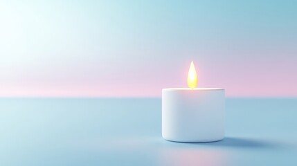Fototapeta premium Single white candle flame