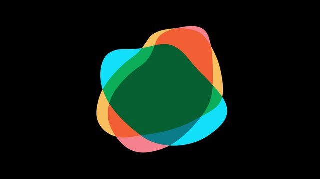 Colorful blob shape gradient 4k animation on black background abstract technology or biotech or science gradient shape hd animation on black background blue, orange, purple, green, or red gradients