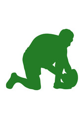 rugby silhouette rugbyman positionne ballon