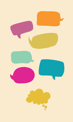 imagen vertical con Globos de dialogo de varios colores 