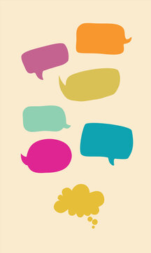 imagen vertical con Globos de dialogo de varios colores 