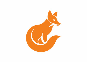 Obraz premium Elegant Fox Emblem: A stylish and modern fox emblem, perfect for various branding purposes, showcasing a clean, simple design and versatility. 
