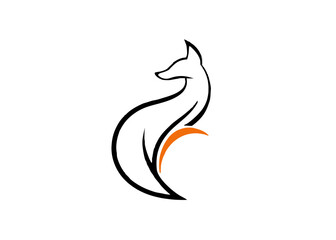 Obraz premium Abstract Fox Logo: A sleek, minimalist fox logo design. Featuring a silhouette of a fox.