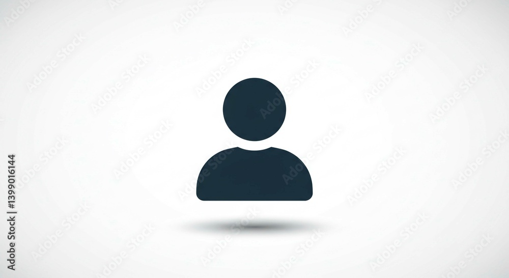 Fototapete profile icon: a minimalistic icon representing a single individual, rendered in a clean, modern styl