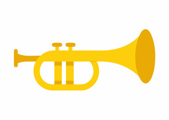 Fototapeta premium Golden Trumpet Illustration: A radiant golden trumpet gleams with promise, its curves and details capturing the essence of music's celebratory power. A beacon for sound and melody.