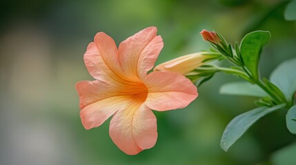 Fototapeta premium A close up view of an orange flower in bloom