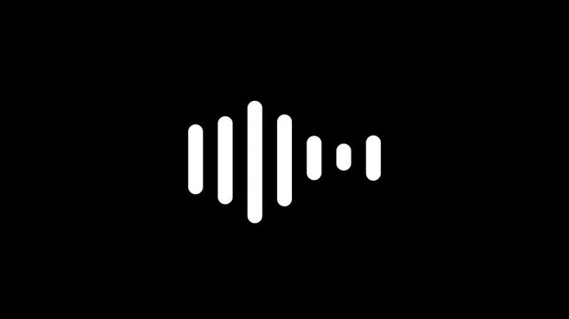 White sound wave animation on black background