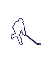 Fototapeta premium street hockey joueur tracé