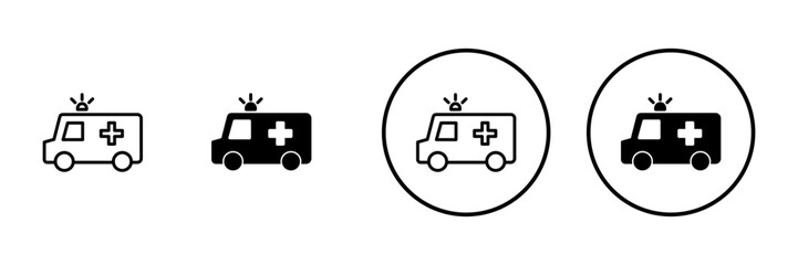 Ambulance icon vector. ambulance truck sign and symbol. ambulance car