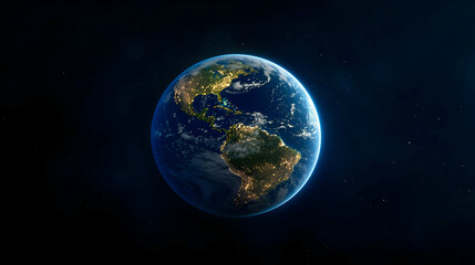 Obraz premium Pixelated Earth In Dark Space