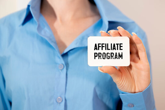 wooden cubes and plaques that say - AFFILIATE PROGRAM